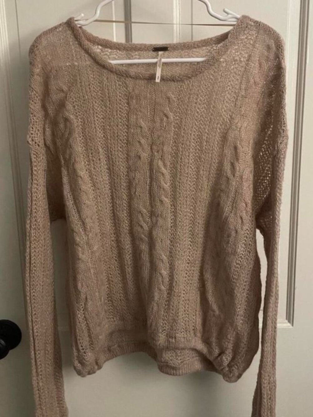 Free People Women's Pink and Tan Jumper